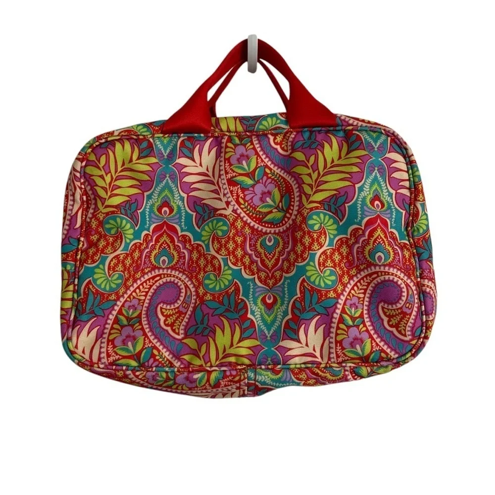 Vera Bradley Light Up Travel Organizer Bag Pink Paisley Floral Mesh Pockets - Picture 7 of 14